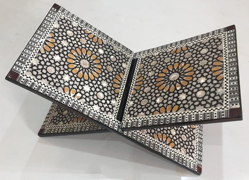 Quran Holder - Seashell and wood - with orange color - Image 1