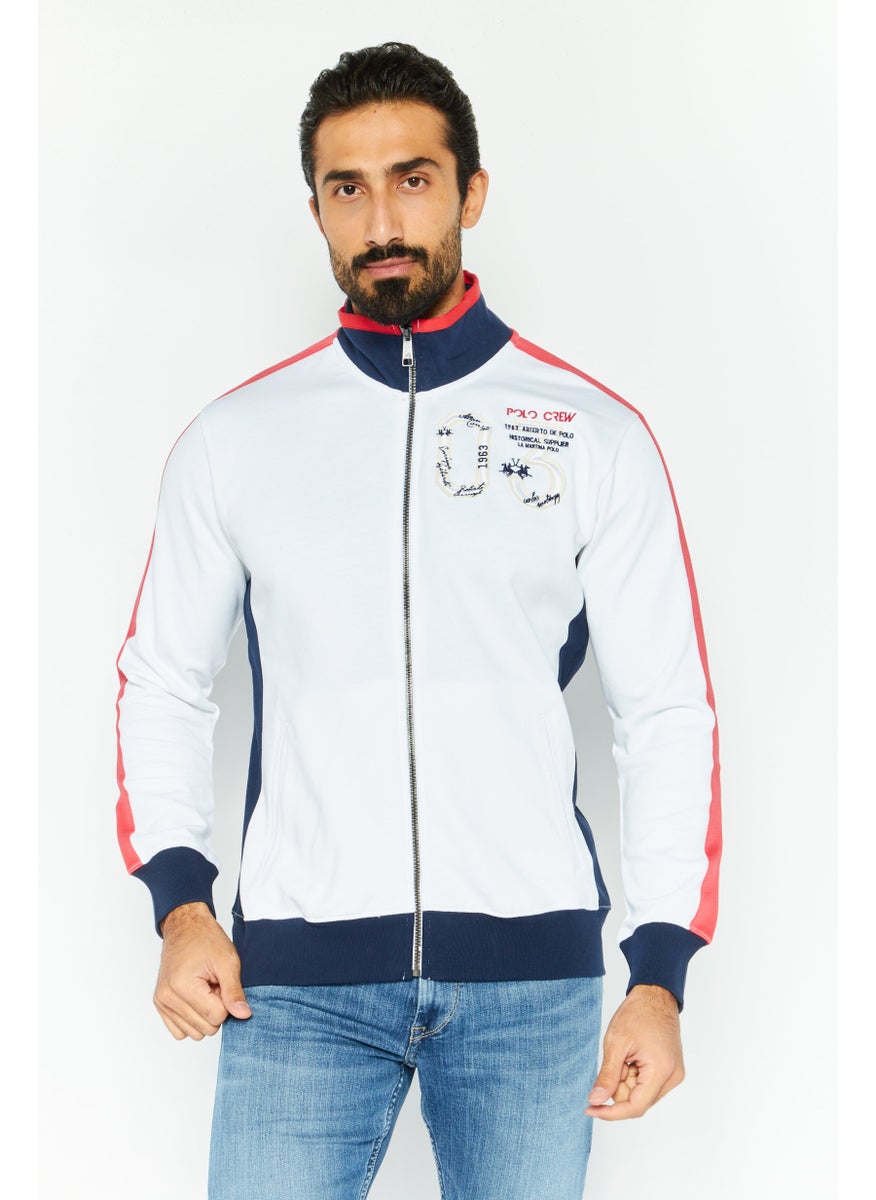 La Martina Men Mock Neck Long Sleeves Embroidered Sweatshirt, Navy  - Image 1