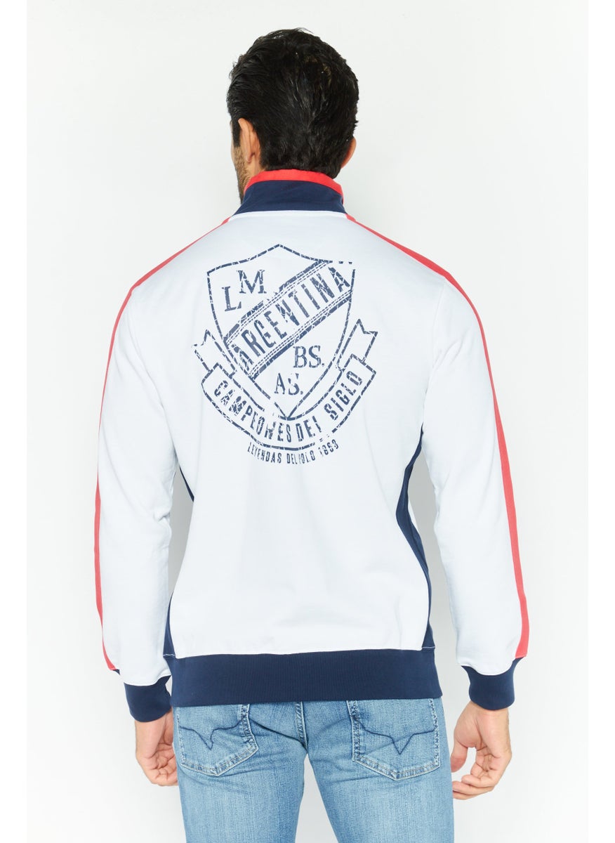 La Martina Men Mock Neck Long Sleeves Embroidered Sweatshirt, Navy  - Image 4