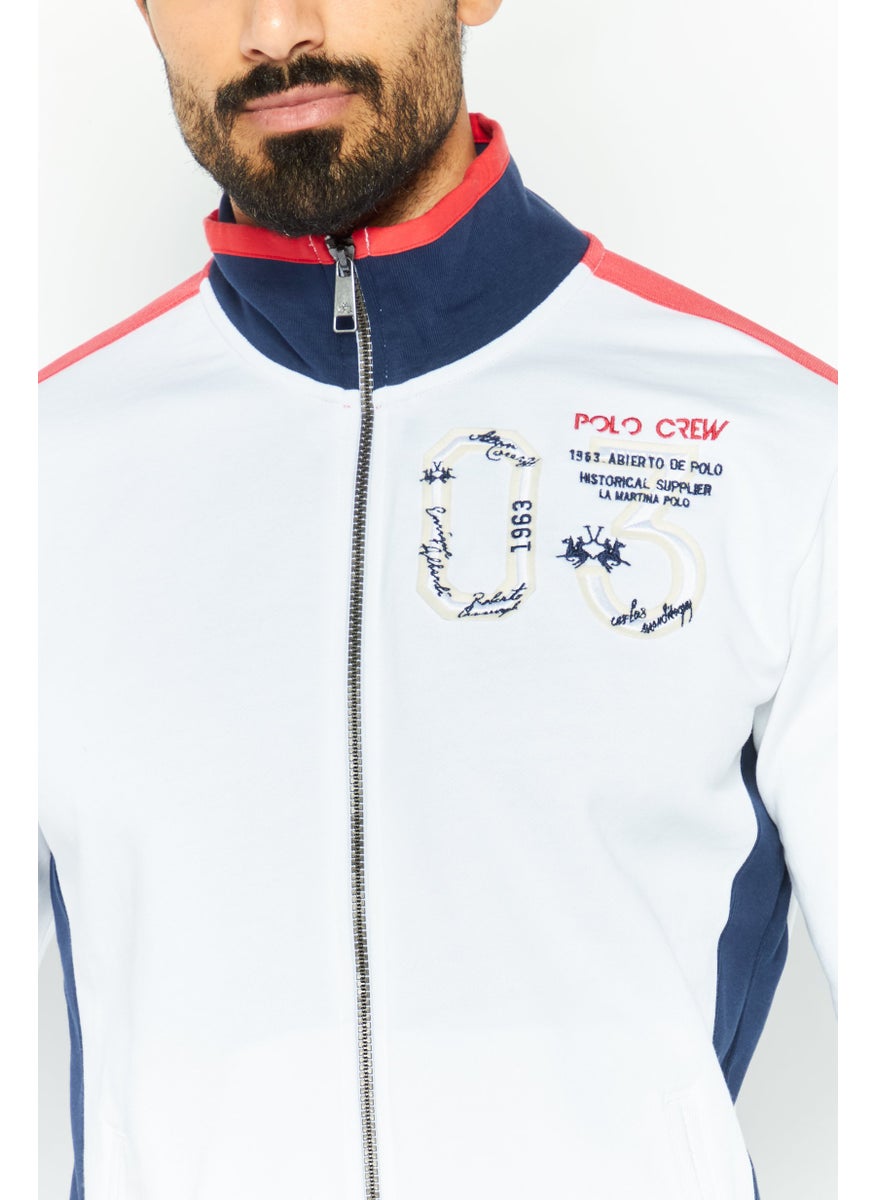 La Martina Men Mock Neck Long Sleeves Embroidered Sweatshirt, Navy  - Image 3