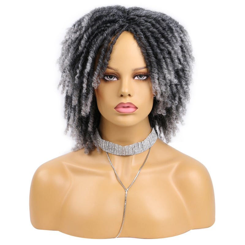 Short Dreadlock Wig 6-Inch Grey: Authentic Realistic Soft Synthetic Hair - Adjustable Breathable Net Cap for Daily Wear Special Occasions Men Women - Image 4