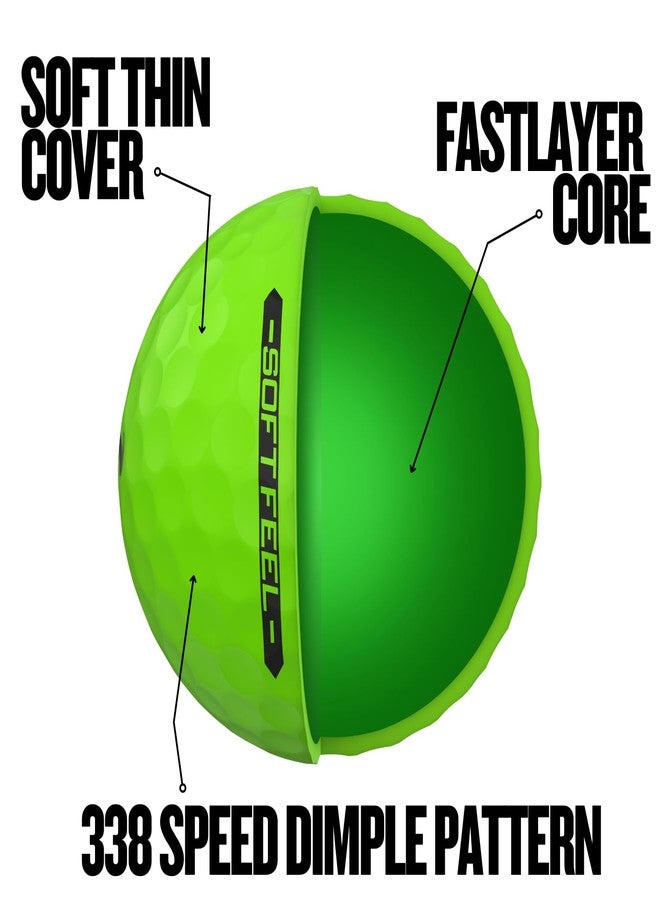 Srixon Soft Feel Brite - High Visibility Golf Balls with Ultra Soft Feel | Long Distance and Stable Trajectory | Controlled Spin and Fast Location | Orange/Red/Green - Image 5