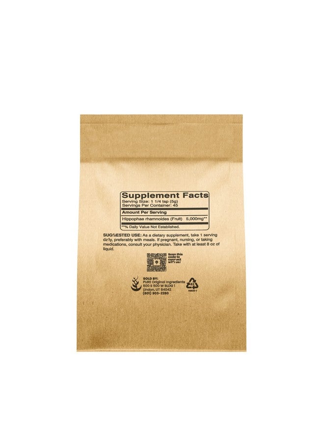 PURE ORIGINAL INGREDIENTS Pure Original Ingredients Sea Buckthorn (8oz) Traditional Supplement, Tart Berry Taste, Non-GMO - Image 2