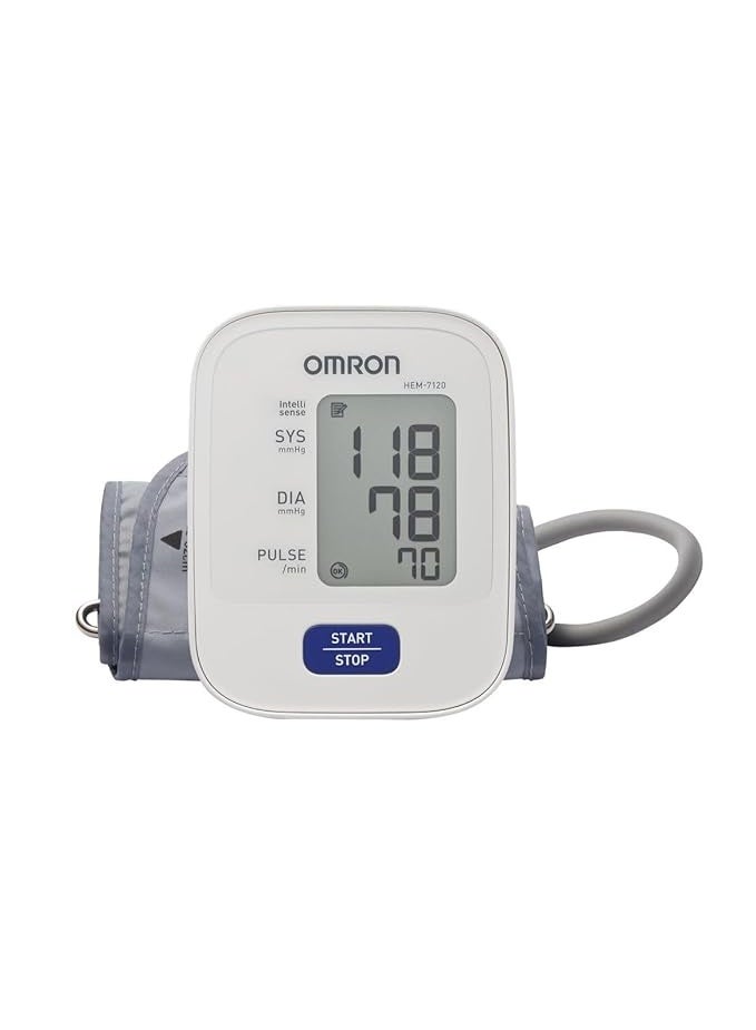أومرون جهاز قياس ضغط الدم الرقمي الأوتوماتيكي بالكامل Omron HEM 7120 بتقنية Intellisense لقياس دقيق للغاية - محيط الذراع - Image 2