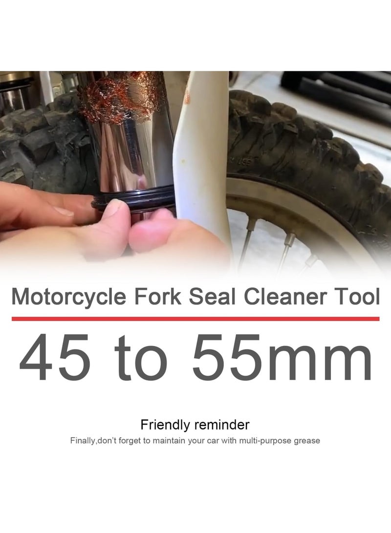 SYOSI Motorcycle Fork Seal Saver Cleaner, Front Fork Seal Cleaning Tool, Shock Absorber Repair Tool for 45mm-55mm Forks, Maintains Suspension Performance, Easy to Use and Durable (Red) - Image 4