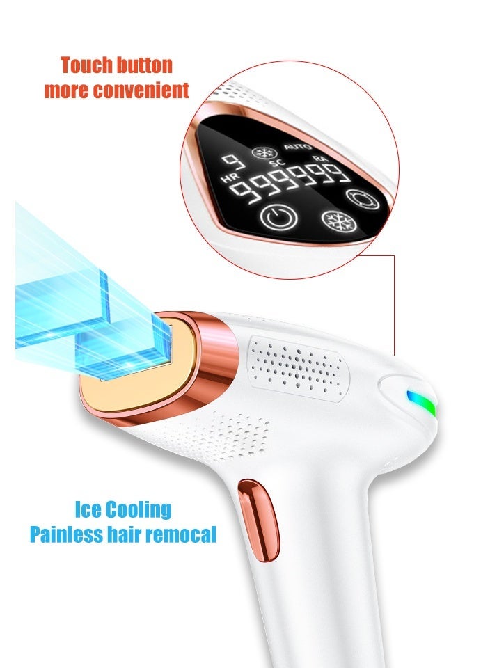 IOCAKA Touch button, White, easy to carry, Ice Compress,3-In-1 Home Laser Hair Removal IPL Hair Smaller size - Image 2