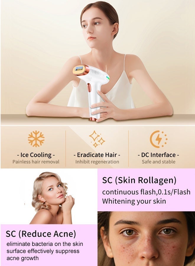 IOCAKA Touch button, White, easy to carry, Ice Compress,3-In-1 Home Laser Hair Removal IPL Hair Smaller size - Image 4