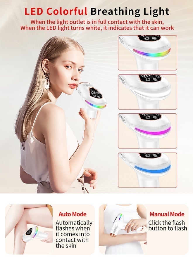 IOCAKA Touch button, White, easy to carry, Ice Compress,3-In-1 Home Laser Hair Removal IPL Hair Smaller size - Image 5