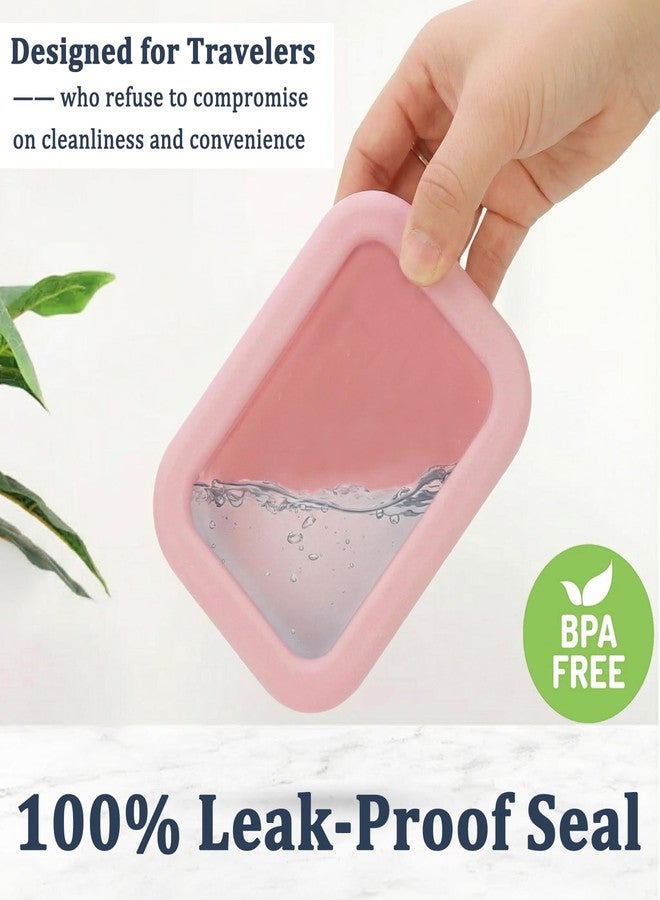 HighHerz Leak Proof Silicone Travel Soap Case with Draining Tray - Bar Soap Holder for Travel, Gym & Camping - Mess-Free Portable Soap Container for Carry-on Bags (Light Pink) - Image 3