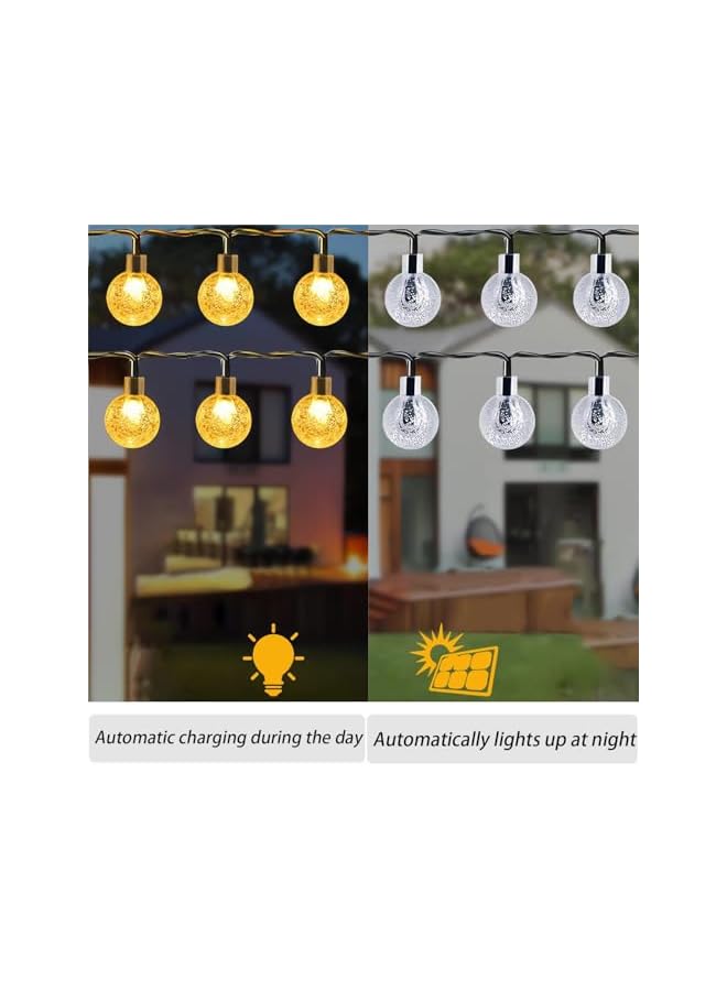 The Bros Solar String Lights - 22m 200 Lights Decorative Globe Lights, Waterproof, 8 Modes, For Garden, Christmas, Wedding, Party (White)  - Image 3