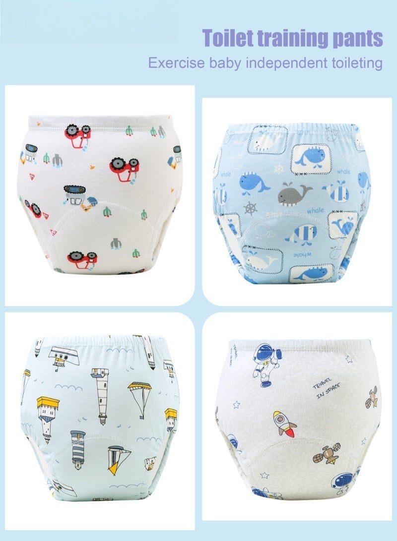 Baby Potty Training Underwear for Boys and Girls 4 Pack Absorbent Training Pants for Toddlers with Printed Reusable Cotton Toilet Training Pants for 12-18kg Kids (2-4 Years) - Image 5