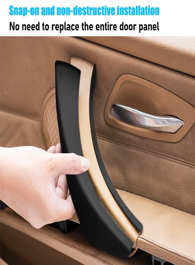 Jaronx أغطية مقابض أبواب متوافقة مع سيارات BMW الفئة الثالثة E90/E91 من جارونكس، 6 قطع من أغطية مقابض سحب الأبواب لسيارات BMW 325i 328i 335i 330i موديلات 2006-2011، مقبض باب الراكب الأيسر والأيمن (أسود) - Image 3