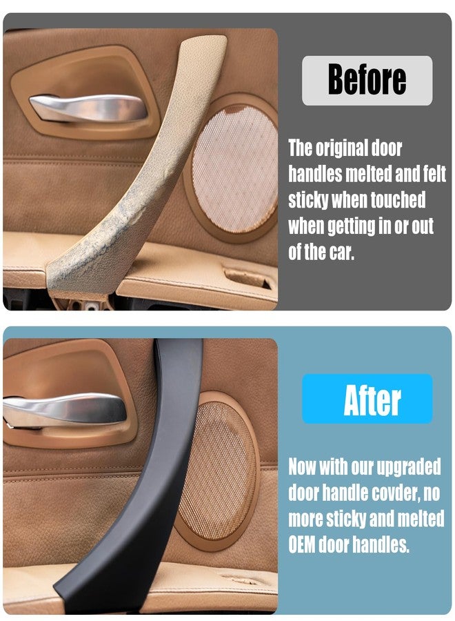 Jaronx أغطية مقابض أبواب متوافقة مع سيارات BMW الفئة الثالثة E90/E91 من جارونكس، 6 قطع من أغطية مقابض سحب الأبواب لسيارات BMW 325i 328i 335i 330i موديلات 2006-2011، مقبض باب الراكب الأيسر والأيمن (أسود) - Image 4