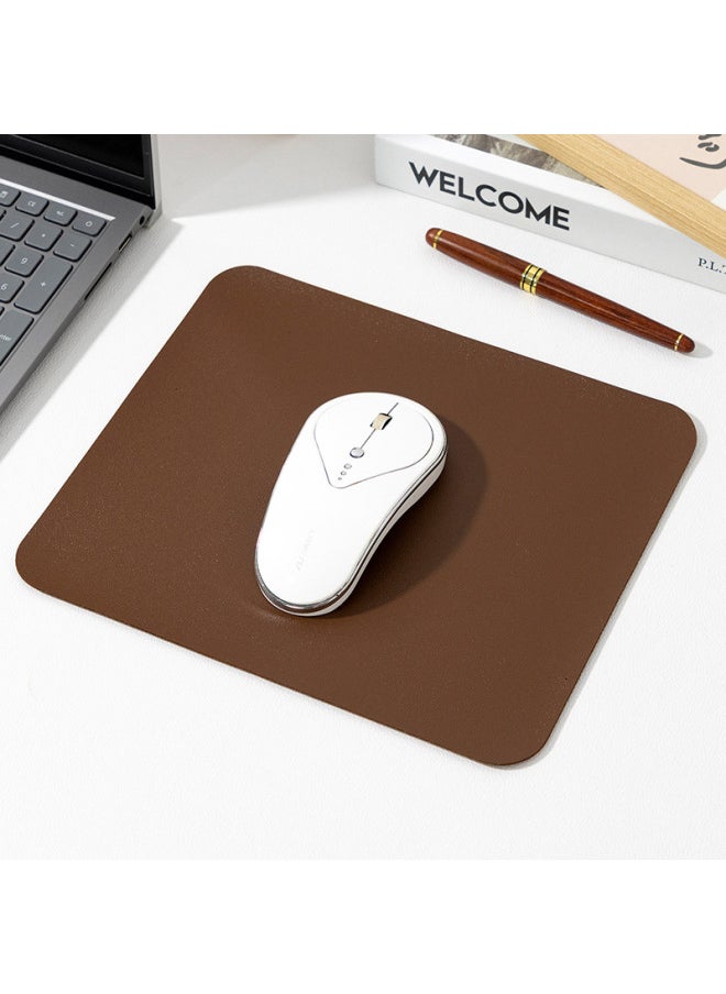 Generic - Dirt Resistant Leather Mouse Pad Non-Slip Laptop Office Desk Mat Simple Mouse Small Size Pad For Boys And Girls Games-Color:24*30cm-Pattern:Coffee - Image 1