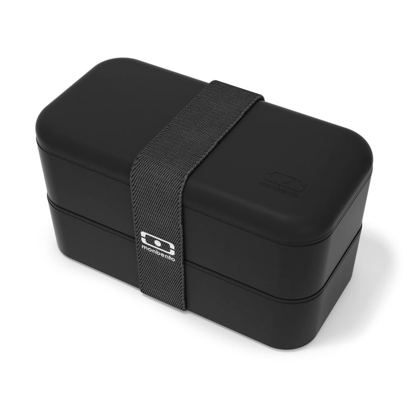 monbento - Bento Box MB Original Onyx with Compartments - 2 Tier Leakproof Lunch Box for Work Lunch Packing and Meal Prep - BPA Free - Food Grade Safe Food Containers - Black - Image 1