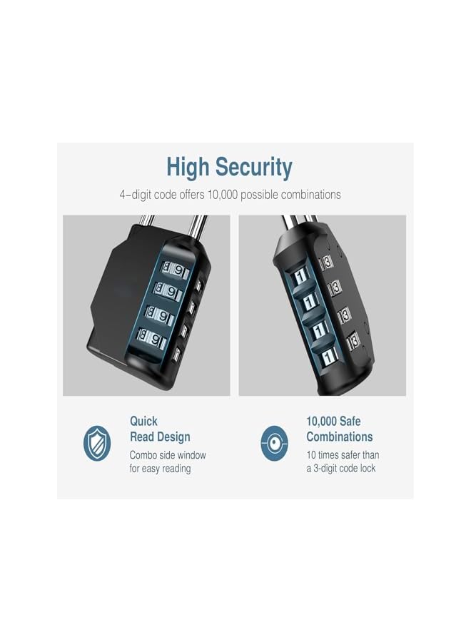 PROMASS PROMASS Combination Lock, 2 Pack Waterproof and Heavy Duty Digit Combination Padlock, 2.3 Inch Long Shackle Locker Lock, Black and Red, Luggage Locks for School Gym Locker, Fence, Gate  - Image 3