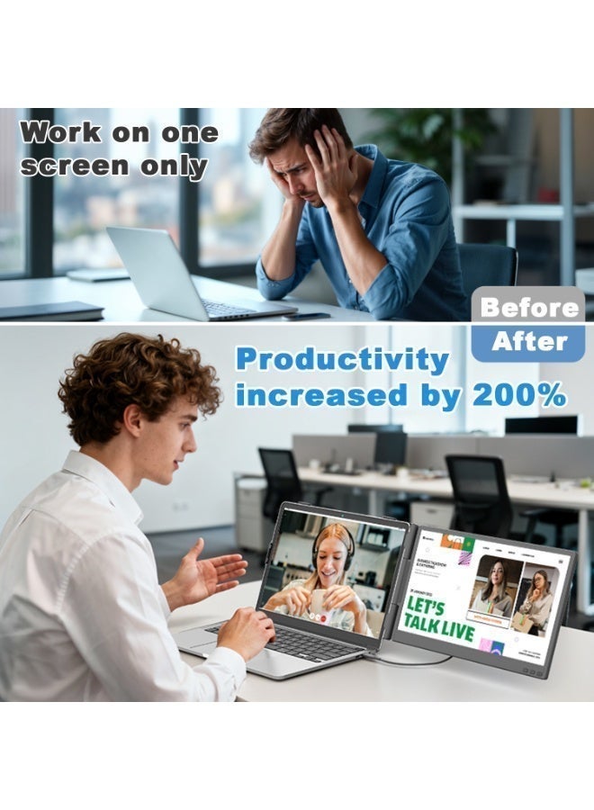 Teamgee 14" FHD 1080P Portable Laptop Screen Extender, USB‑C & HDMI Plug & Play, Compatible with 13‑17.3" Laptops Windows Mac Android Switch PS5 - Image 5