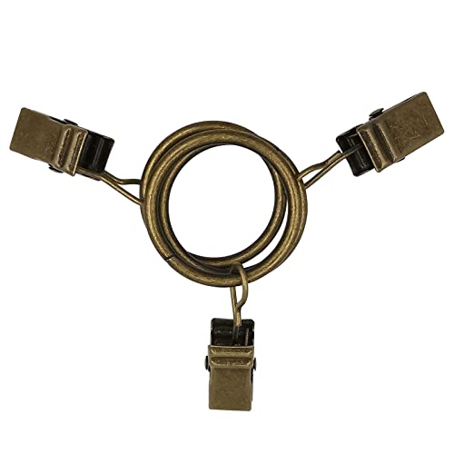LLPJS 44 Pack Curtain Rings with Clips, Curtain Clip Rings Hooks, Bow Hanger Clips for Hanging Drapery Drapes Bows, Ring 1 inch Interior Diameter, Fits up to 5/8" Rod, Bronze - Image 4