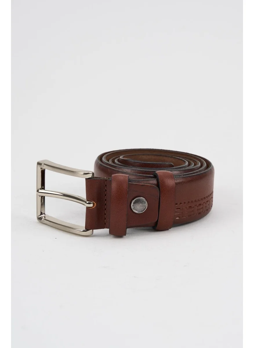 Alexander Gardi Alexandergardi Men's Texture Detailed Patterned Leather Belt (E24-BELT-17)