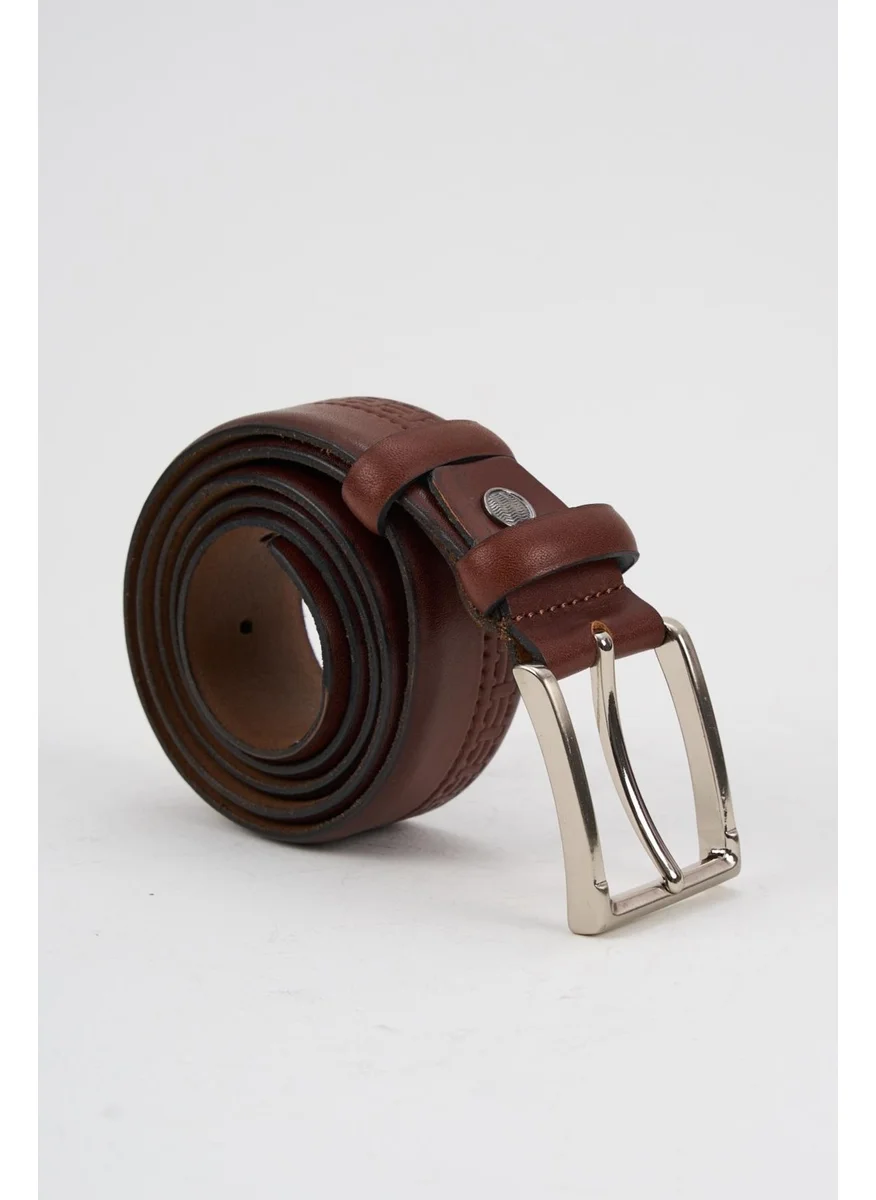 Alexander Gardi Alexandergardi Men's Texture Detailed Patterned Leather Belt (E24-BELT-17)