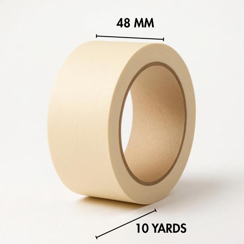 Aoura Grp AOURA Masking Tape - 24 Rolls | 48mm x 10 Yards Durable Multi-Purpose Tape for Painting, Crafting, Labeling, and Home Improvement - Image 2