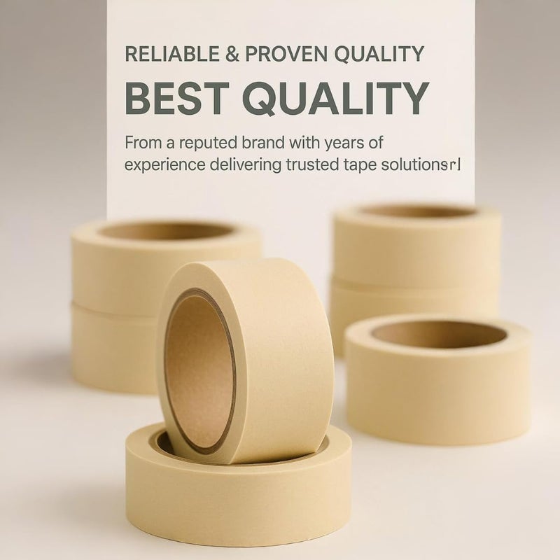 Aoura Grp AOURA Masking Tape - 24 Rolls | 48mm x 10 Yards Durable Multi-Purpose Tape for Painting, Crafting, Labeling, and Home Improvement - Image 4