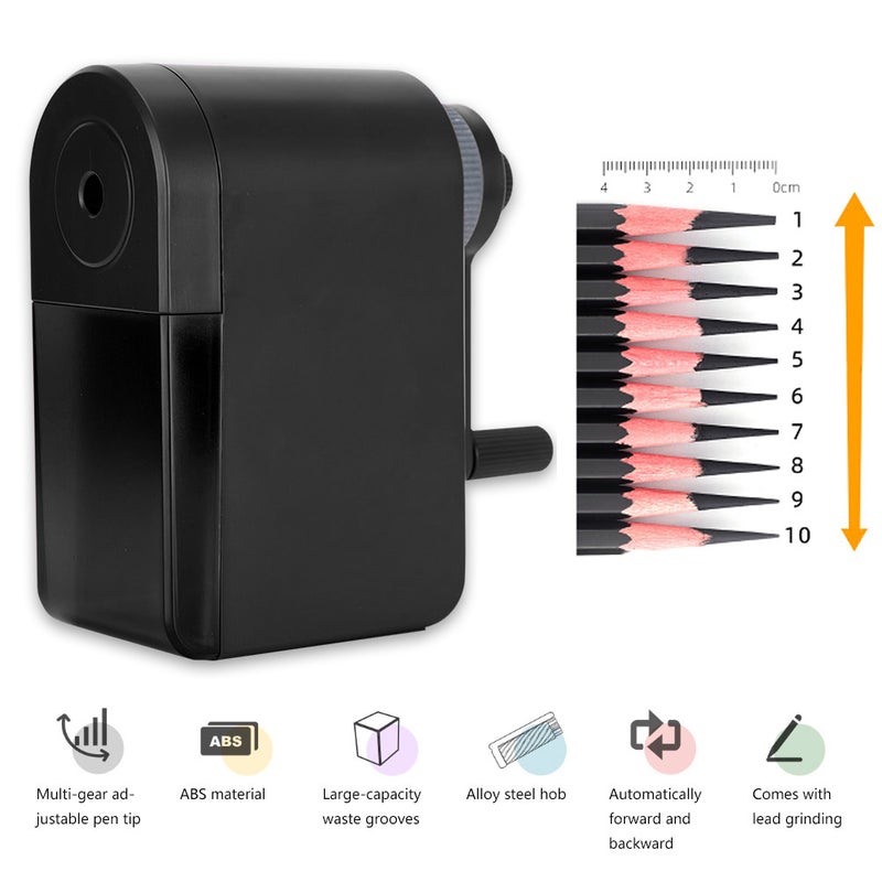 Hand Crank Pencil Sharpeners Adjustable Points Cutting Machine for Art Drawing Charcoal Artists Kid Student Gift - Image 2