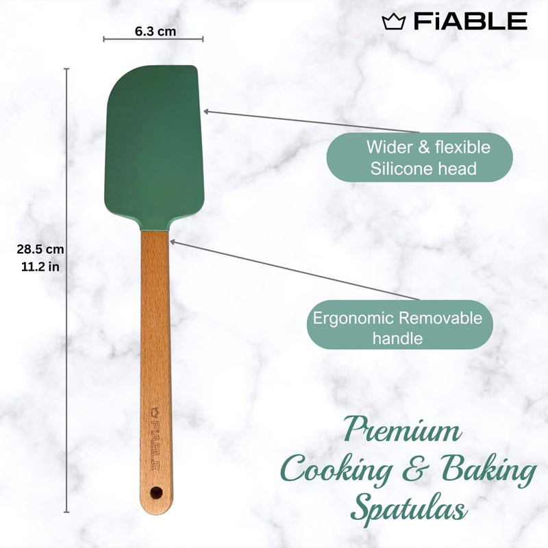 FIABLE FiABLE Premium Silicone Special spatulas for Cooking and Baking Flexible Silicone Tips Food Grade BPA Free Silicone 230C Heat Resistant NonStick Spatula BlueGreen  - Image 3