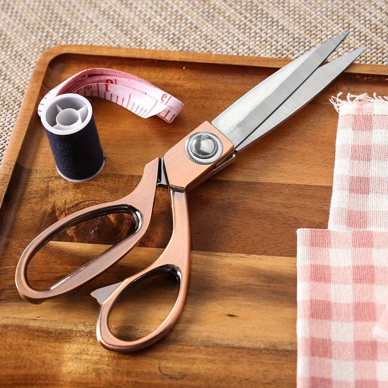 Rose Golden Stainless Steel Scissors 9.4 Inch Handmade Craft Sewing Office Paper Sharp Blade - Image 5