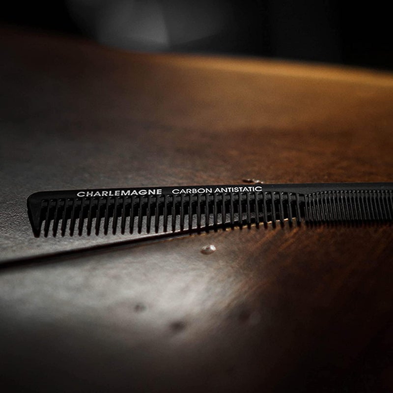 Charlemagne Men's Shatterproof Carbon Hair Comb 18 cm - Anti-Static Fine Comb for Cutting & Styling, for Men & Women - Styling Tools & Appliances - Image 4