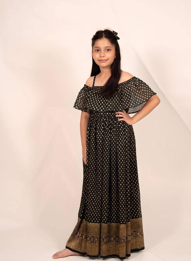Maithili Printed A-Line Off Shoulder Maxi Dress - Image 1