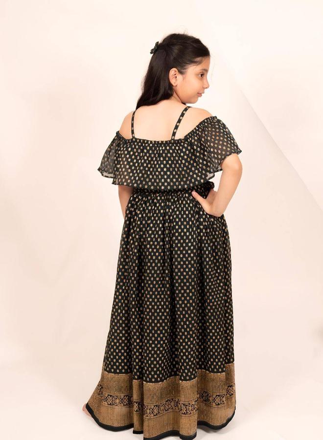 Maithili Printed A-Line Off Shoulder Maxi Dress - Image 4
