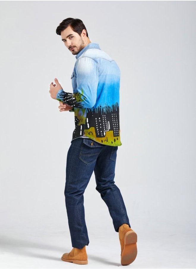 2022 new printed denim jacket