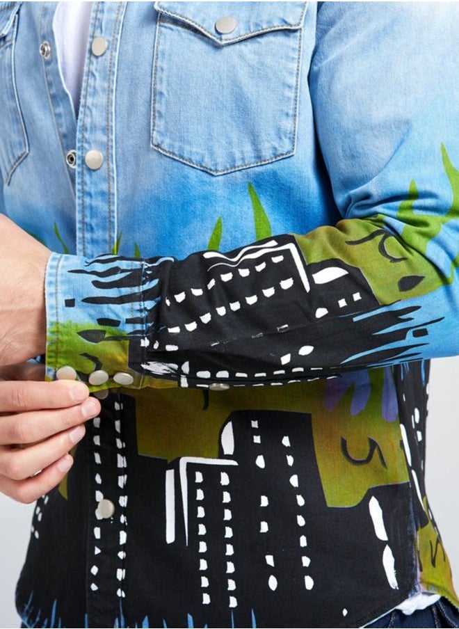 2022 new printed denim jacket