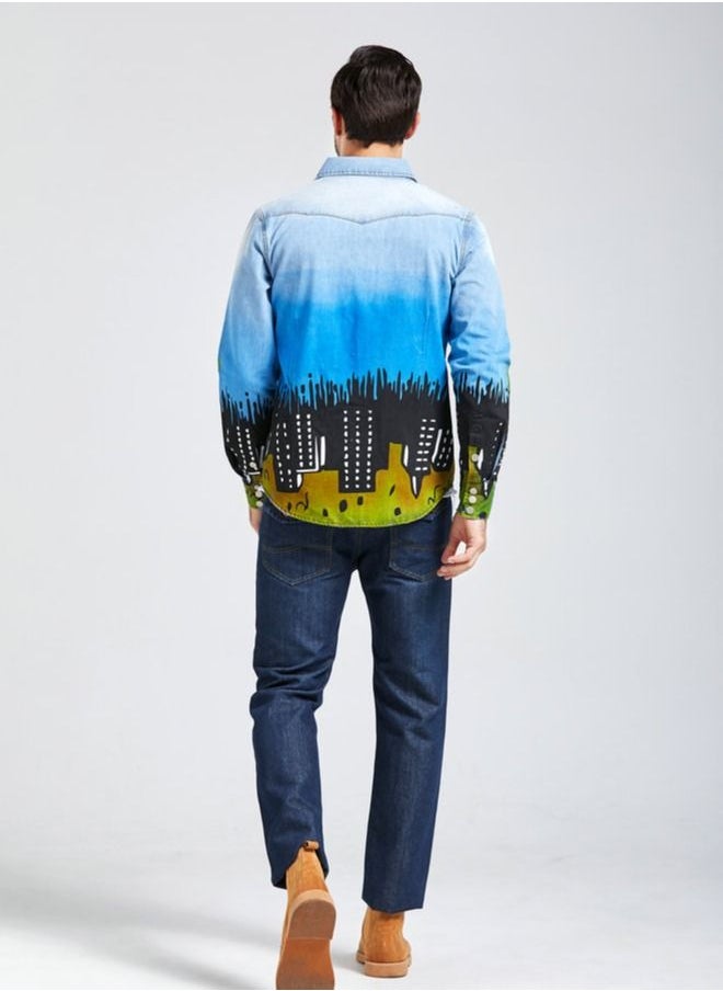 2022 new printed denim jacket