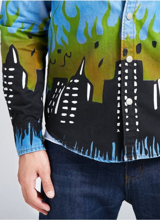 2022 new printed denim jacket