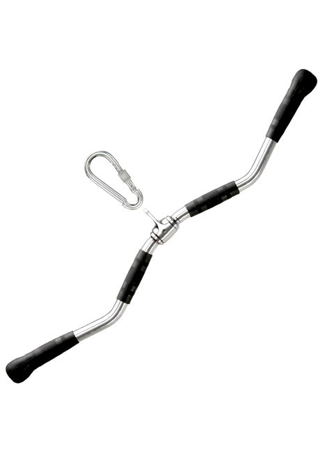 PUMP-KING Barbell Multi-Exerciser Cable Attachment For Cable Machines, Lat Pull Down Bar Cable Machine Attachments, Tricep Press Down Bar, Revolving Straight Curl Bar with Rotating Grips