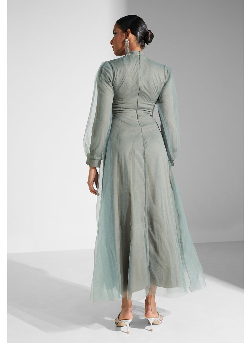 Khizana Embellished Detail Tulle Dress - Image 2