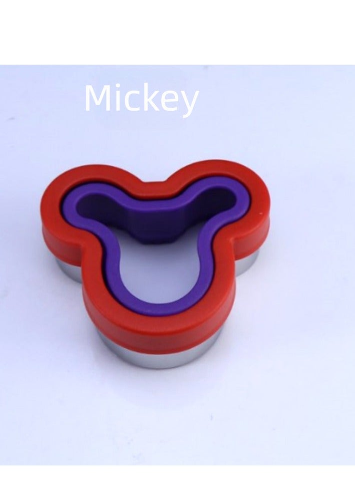 Stainless Steel Sandwich Cutting Mold Sandwich Bread Mold Full Hand Biscuit Mold Fruit Cutting Mold 3 Pieces Suit-Specifications:C Style Sandwich Cutting Mold-Color:Mickey - Image 1