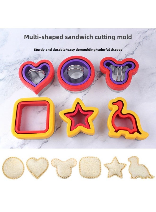 Stainless Steel Sandwich Cutting Mold Sandwich Bread Mold Full Hand Biscuit Mold Fruit Cutting Mold 3 Pieces Suit-Specifications:C Style Sandwich Cutting Mold-Color:Mickey - Image 2