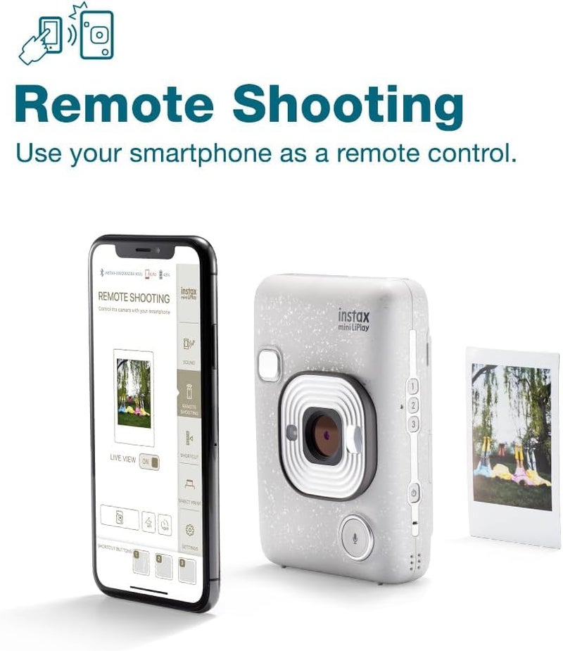 Instax Fujifilm Instax Mini Liplay Hybrid Instant Camera (Stone White) - Image 3