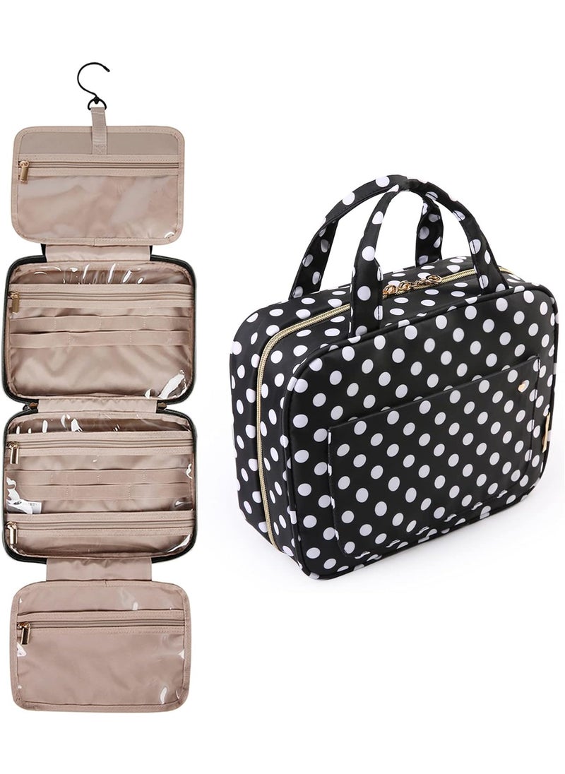 BAGSMART BAGSMART Toiletry Bag Travel Bag with Hanging Hook, Water-resistant Makeup Cosmetic Bag Travel Organizer for Accessories, Shampoo, Full Sized Container, Toiletries 