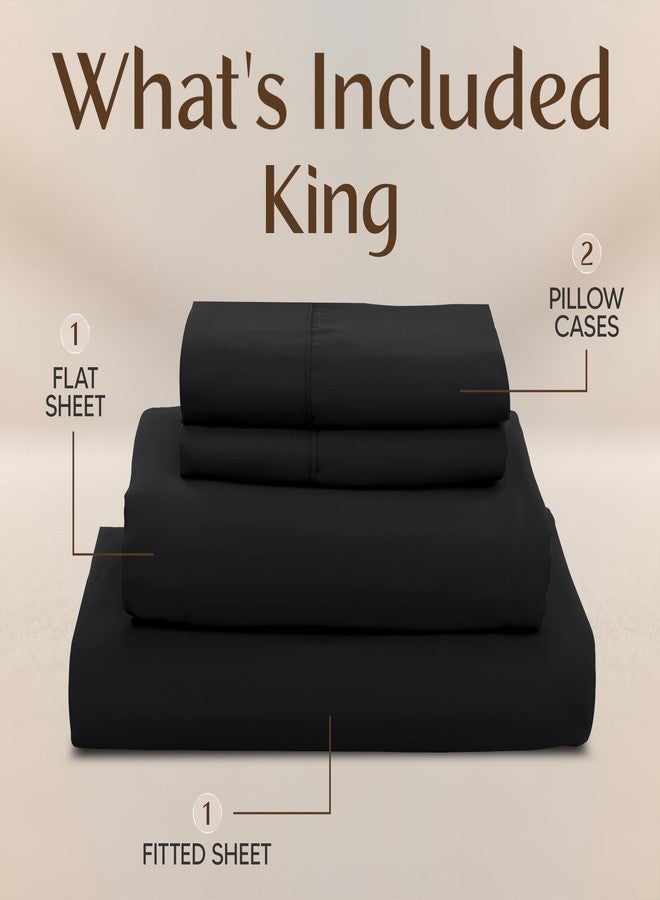 Utopia Bedding King Size Sheet Set - 4 Piece Bed Sheets, Soft and Breathable Microfiber, Includes 1 Fitted Sheet, 1 Flat Sheet and 2 Pillowcases - Oeko Tex (Black) - Image 3