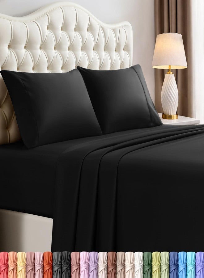Utopia Bedding King Size Sheet Set - 4 Piece Bed Sheets, Soft and Breathable Microfiber, Includes 1 Fitted Sheet, 1 Flat Sheet and 2 Pillowcases - Oeko Tex (Black) - Image 1