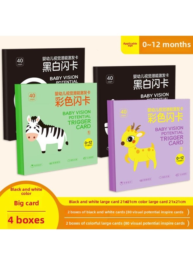 Baby 6 Color Vision Tracking Toy Newborn Baby Early Education Cognitive Vision Stimulating Black And White Flash Card 0 To 3 Months 1 Year Old-Color:Smart Child Color Flash Card (2 Volumes/set)