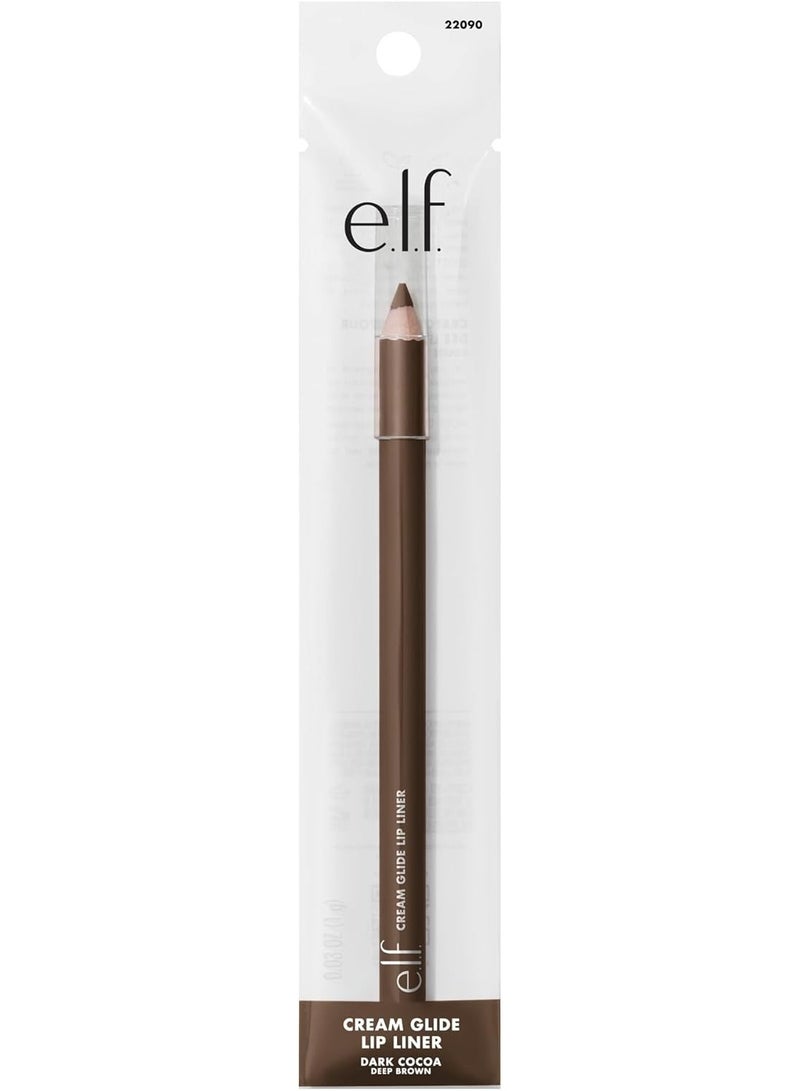 إلف قلم تحديد الشفاه كريم غلايد، تشكيل وتحديد الشفاه، قلم عالي الصبغة، لمسة نهائية شبه غير لامعة، نباتي وخالٍ من القسوة، كاكاو داكن - Image 4