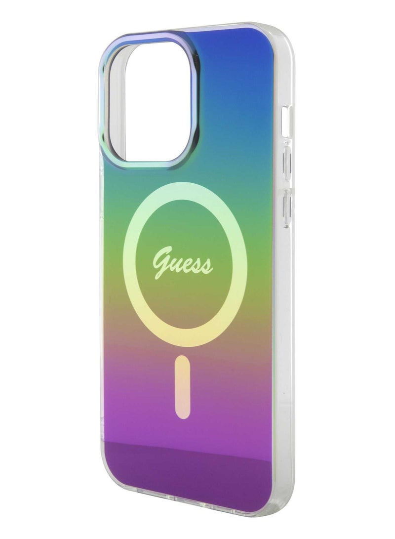 GUESS iPhone 15 Pro Case IML MagSafe TPU/PC Back Cover / Damage and Scratch Protection / Accurate Cutouts / Easy Snap-On - Rainbow - Image 2
