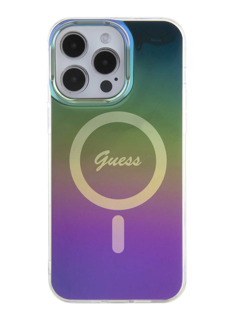 GUESS iPhone 15 Pro Case IML MagSafe TPU/PC Back Cover / Damage and Scratch Protection / Accurate Cutouts / Easy Snap-On - Rainbow - Image 1
