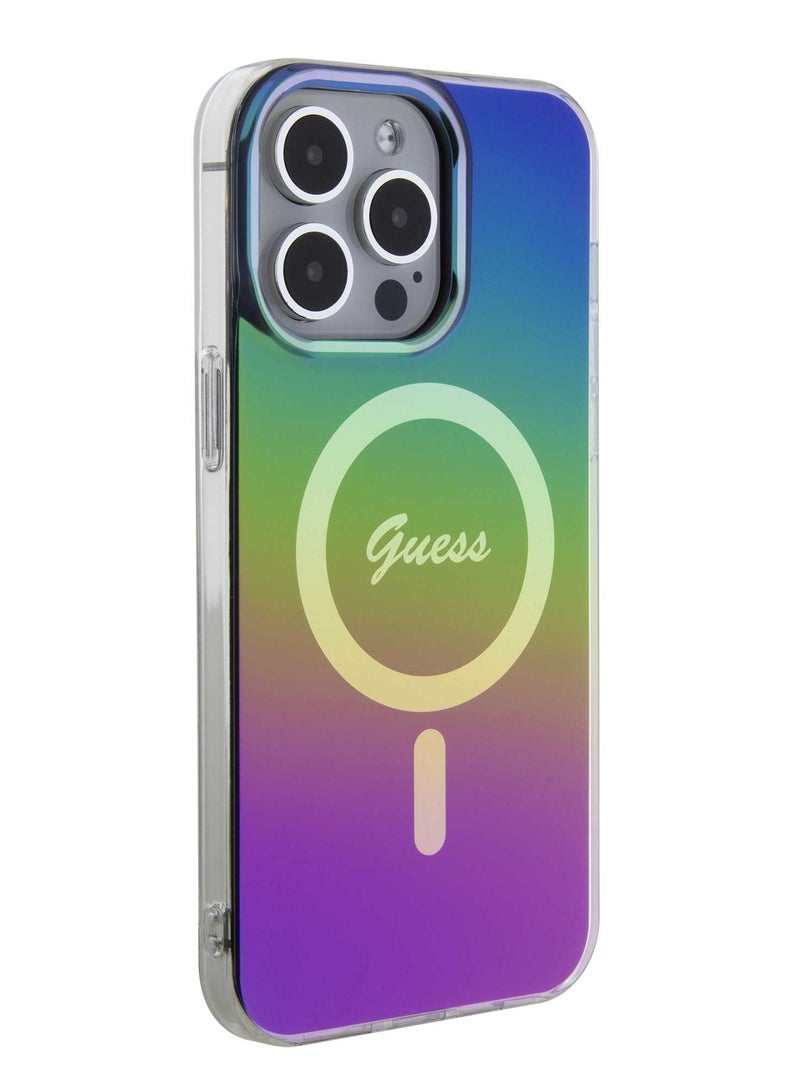 GUESS iPhone 15 Pro Case IML MagSafe TPU/PC Back Cover / Damage and Scratch Protection / Accurate Cutouts / Easy Snap-On - Rainbow - Image 3