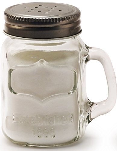 Circleware جرار ماسون يوركشاير من سيركل وير مع أكواب وملح وفلفل مع مقابض زجاجية وأغطية معدنية، 5 أونصات، مجموعة من 2 في علبة هدايا، زجاجيات محدودة الإصدار - Image 3